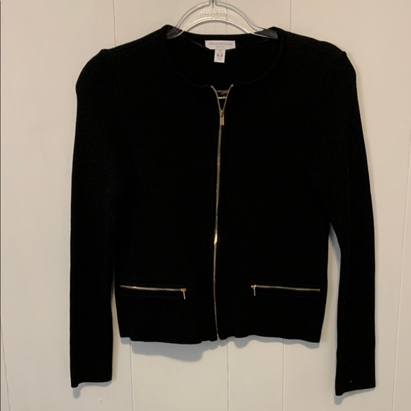 Charter Club Petite Black Zip-Up Blazer - Picture 1 of 6